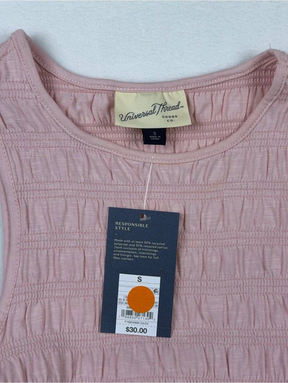 NWT Universal Thread Pink Smocked Bodice Sleeveless Midi Dress - Size Small